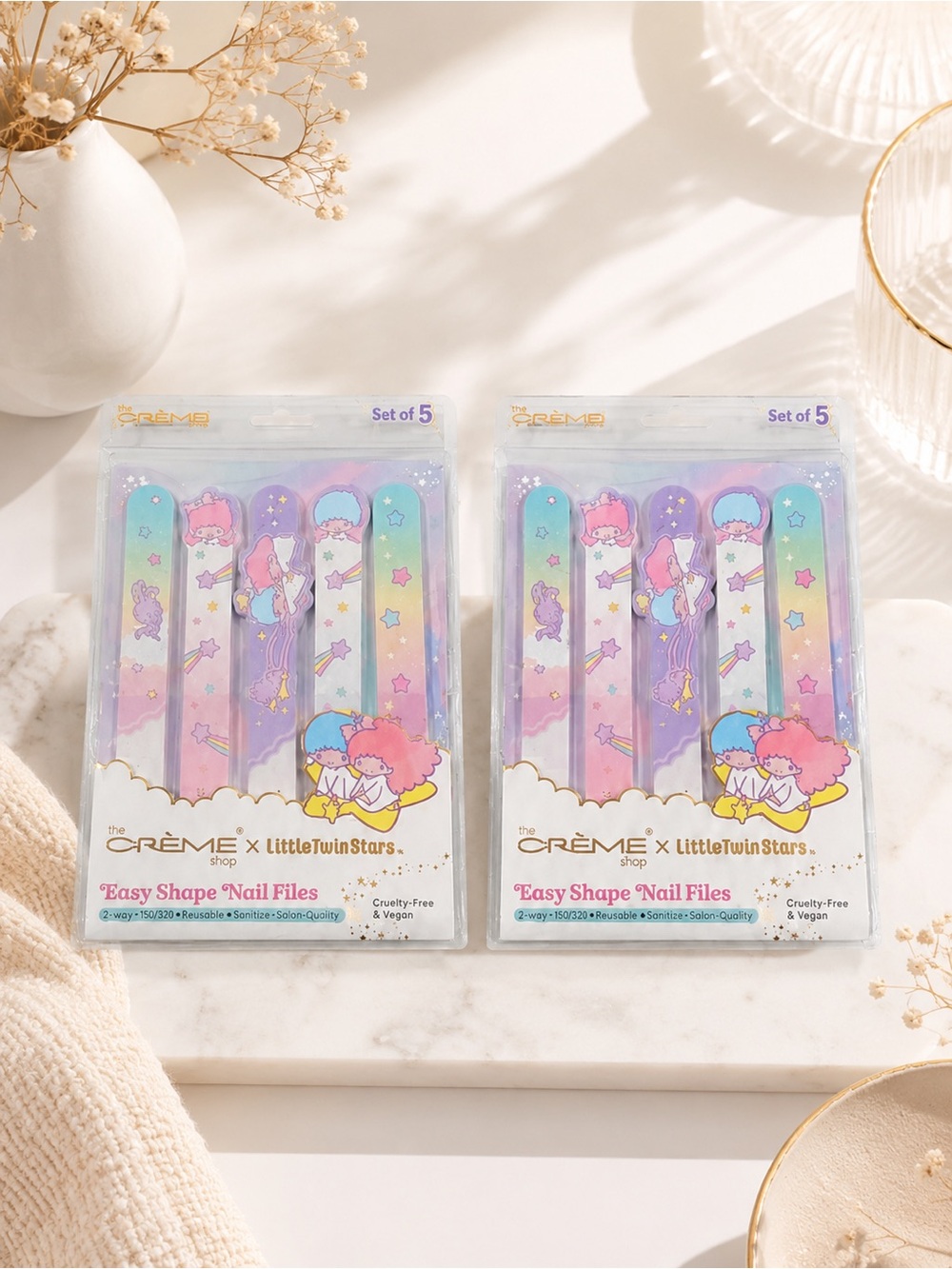 2 packs-The Crème x Little Twin Stars Easy Shape Nail File Set cute kawaii gift